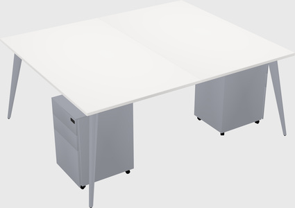 Shared rectangular office desk system