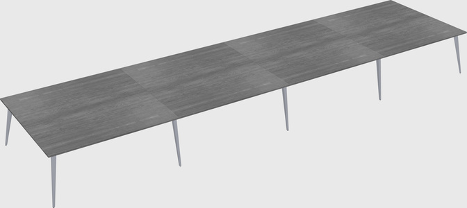 Shared rectangular office desk system