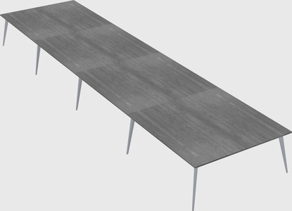 Shared rectangular office desk system