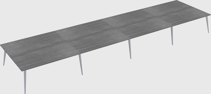 Shared rectangular office desk system