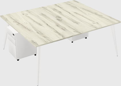 Shared rectangular office desk system