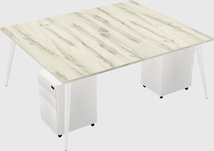 Shared rectangular office desk system
