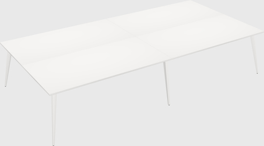 Shared rectangular office desk system