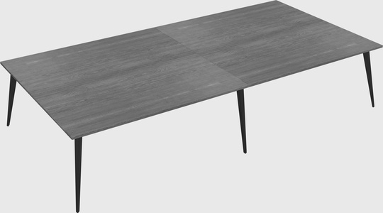 Shared rectangular office desk system