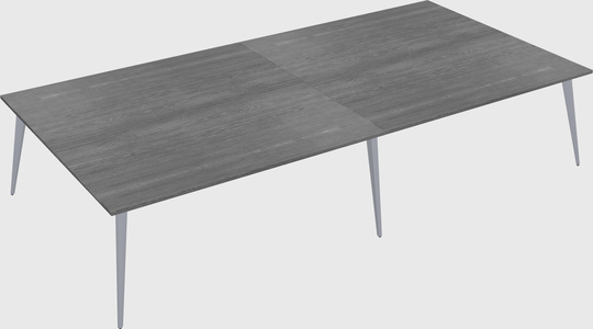 Shared rectangular office desk system
