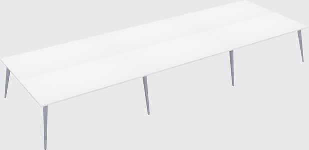 Shared rectangular office desk system