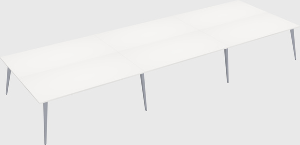 Shared rectangular office desk system