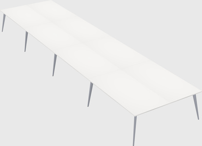 Shared rectangular office desk system
