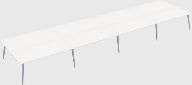 Shared rectangular office desk system