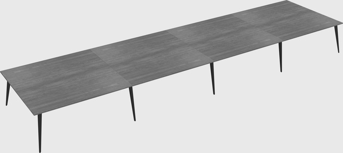 Shared rectangular office desk system
