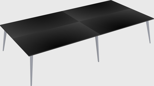 Shared rectangular office desk system