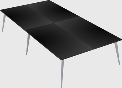 Shared rectangular office desk system