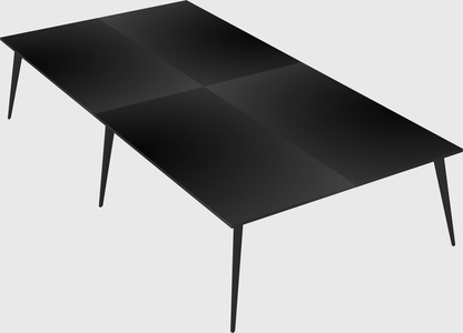 Shared rectangular office desk system