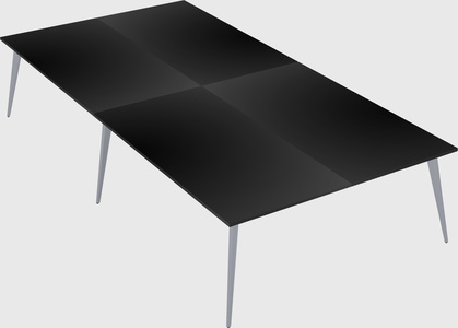 Shared rectangular office desk system
