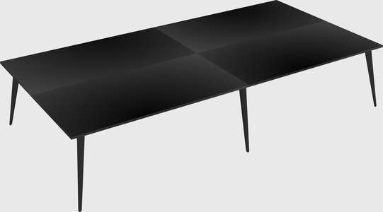 Shared rectangular office desk system