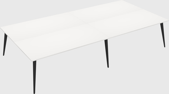Shared rectangular office desk system