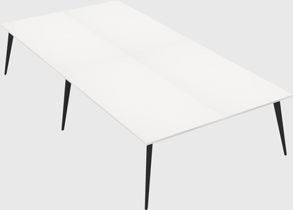 Shared rectangular office desk system