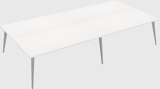Shared rectangular office desk system