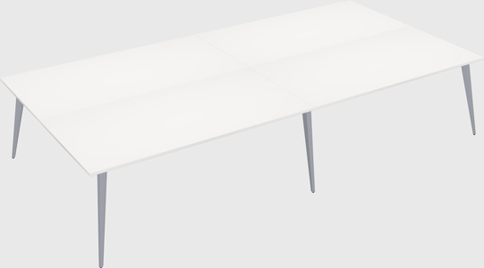 Shared rectangular office desk system