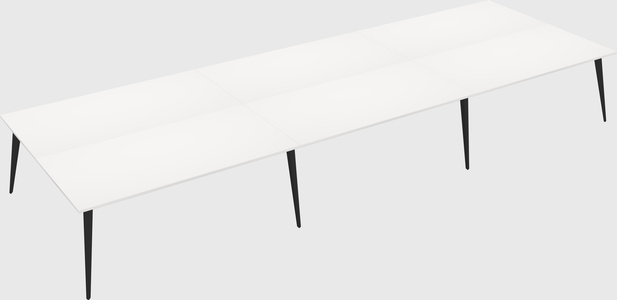 Shared rectangular office desk system