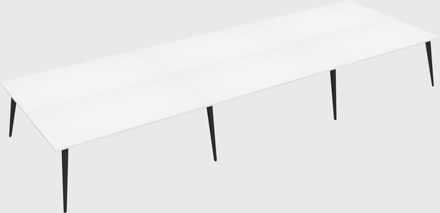 Shared rectangular office desk system