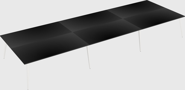 Shared rectangular office desk system