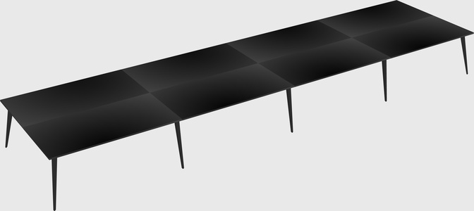 Shared rectangular office desk system