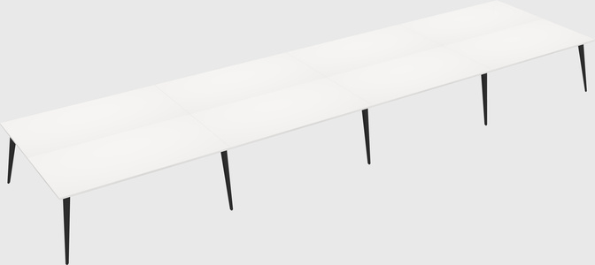 Shared rectangular office desk system
