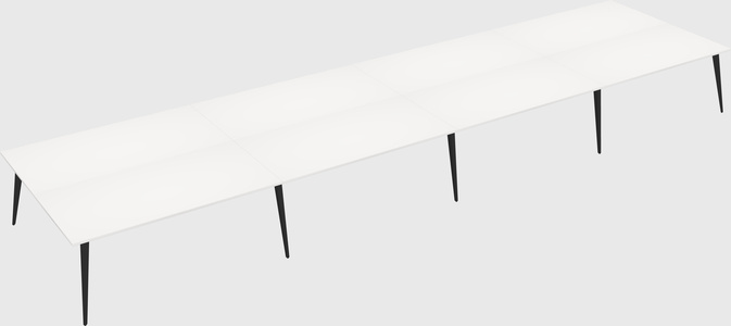 Shared rectangular office desk system
