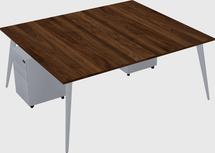 Shared rectangular office desk system
