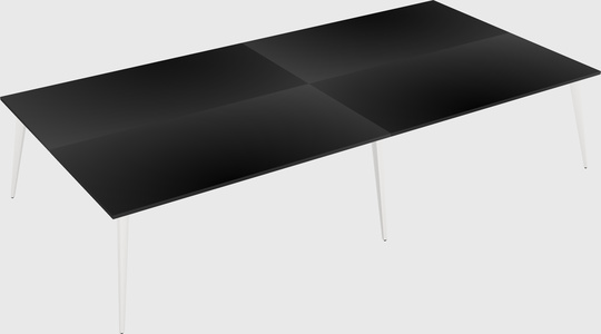 Shared rectangular office desk system