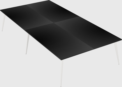 Shared rectangular office desk system