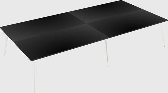 Shared rectangular office desk system