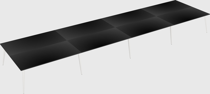 Shared rectangular office desk system