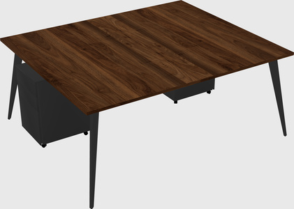 Shared rectangular office desk system
