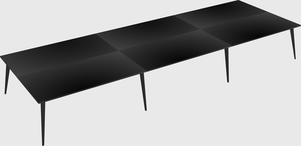 Shared rectangular office desk system