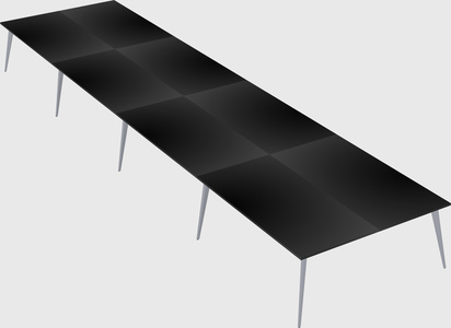 Shared rectangular office desk system