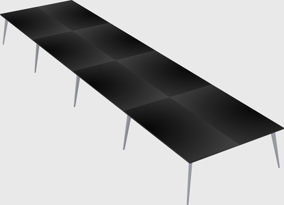 Shared rectangular office desk system