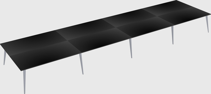 Shared rectangular office desk system