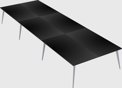 Shared rectangular office desk system