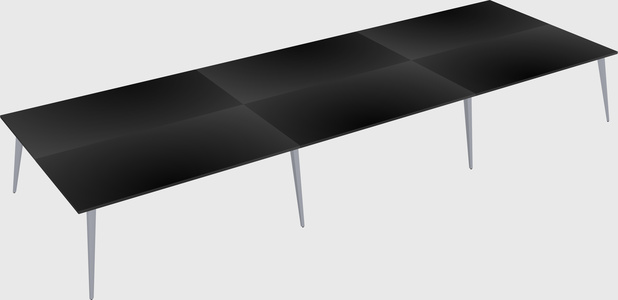 Shared rectangular office desk system
