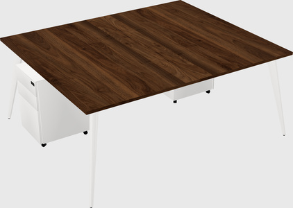 Shared rectangular office desk system