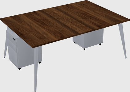 Shared rectangular office desk system