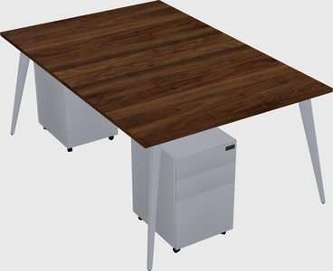Shared rectangular office desk system