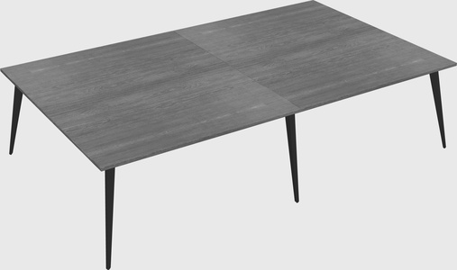 Shared rectangular office desk system