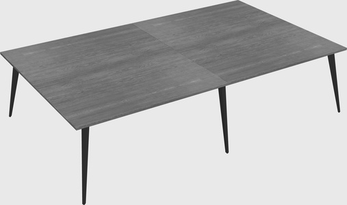 Shared rectangular office desk system