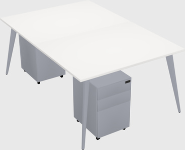 Shared rectangular office desk system