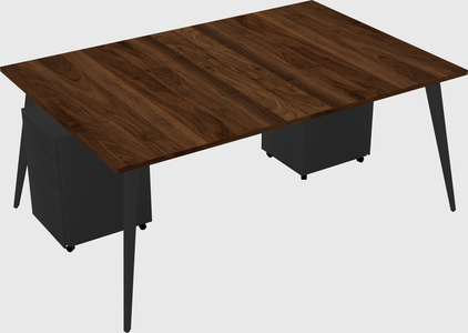 Shared rectangular office desk system