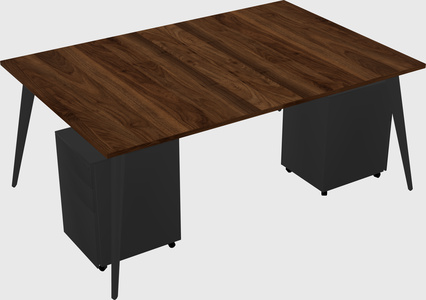 Shared rectangular office desk system