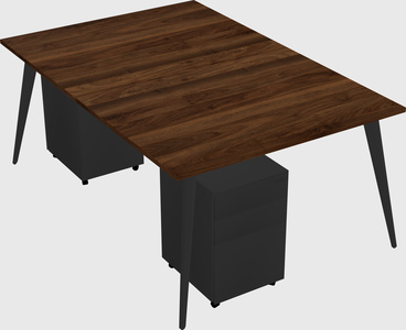 Shared rectangular office desk system